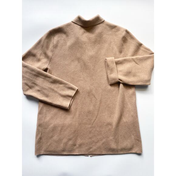 Lands' End Neutral Tan Cotton Sweater Blazer Size Medium 10/12 - Picture 6 of 6